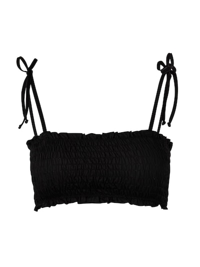 black smocked bandeau bikini