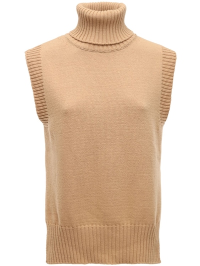 knitted vest high neck