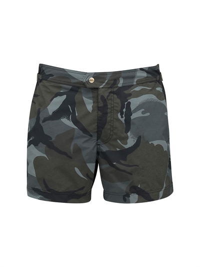 Camo nylon faille classic swim shorts 