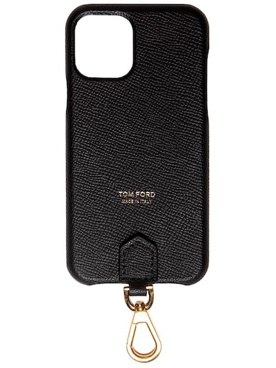 Tom Ford - Logo i phone 11 pro cover w/ neck strap - Black | Luisaviaroma