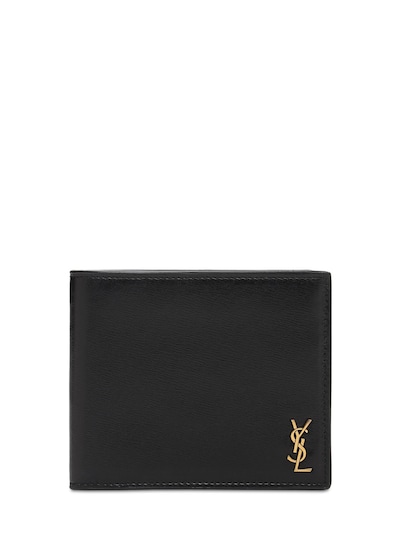 Saint Laurent Men's Tiny Monogram Bifold Leather Wallet