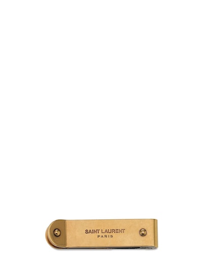 Saint Laurent Logo Money Clip In Gold