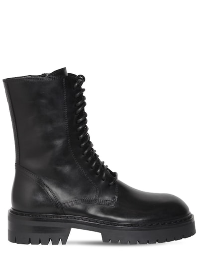 Ann Demeulemeester - 35mm alec leather combat boots - Black | Luisaviaroma