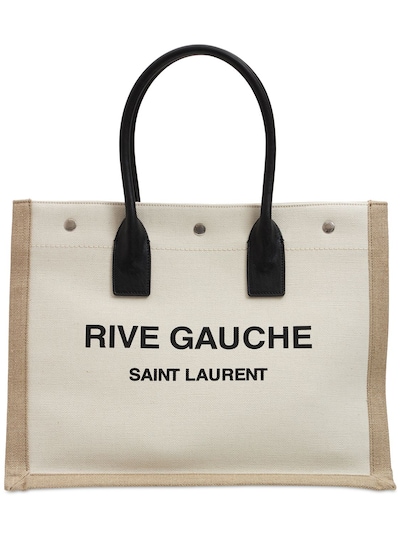 Small rive gauche linen tote bag - Saint Laurent - Women