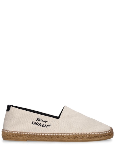 Embroidered Canvas Espadrilles in White - Saint Laurent