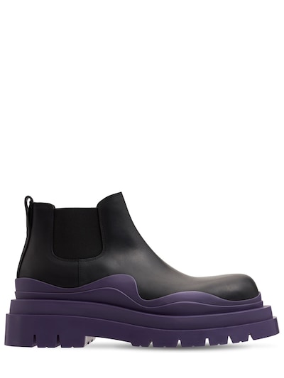 black and purple bottega boots