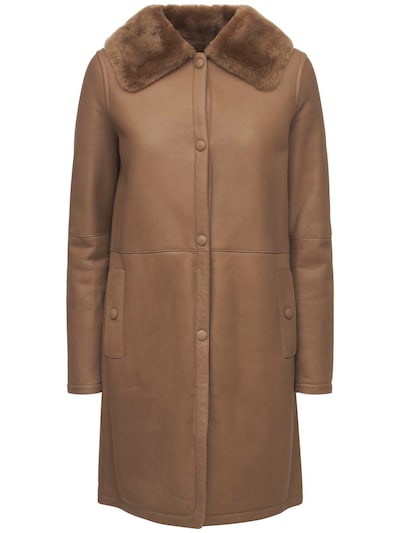 beige knee length coat