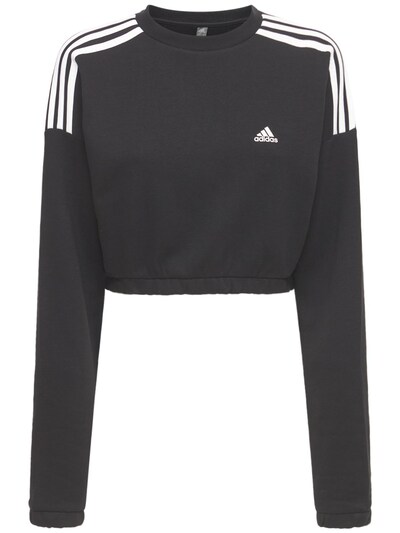 black cropped crewneck sweatshirt