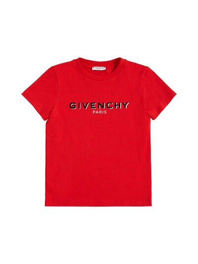 Givenchy - Flocked logo cotton jersey t 