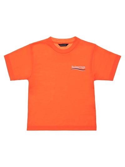 balenciaga neon orange t shirt