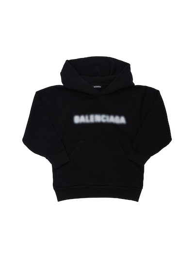 balenciaga logo printed hooded sweater