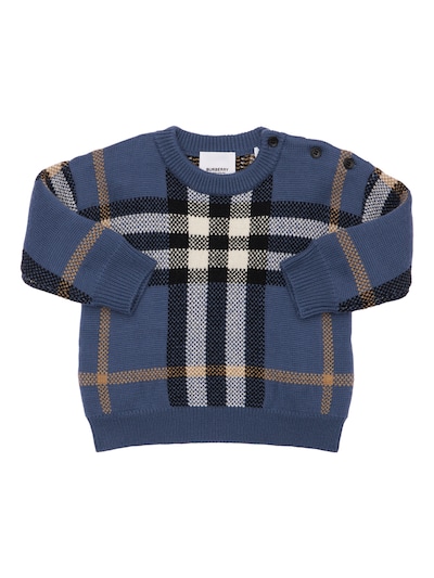 Burberry - Cashmere & wool knit sweater - Blue | Luisaviaroma
