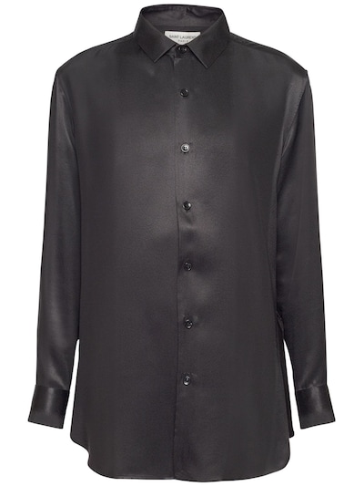 saint laurent black silk shirt