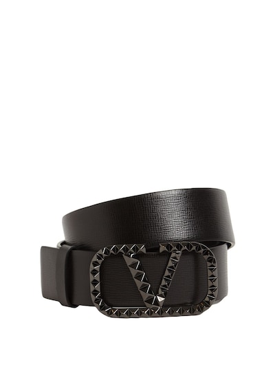 4cm v buckle leather belt - Valentino Garavani - Men | Luisaviaroma