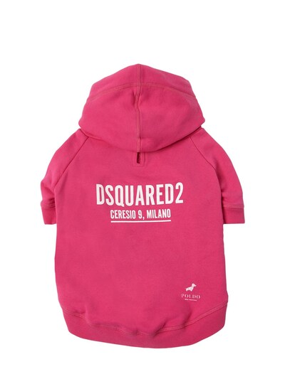 Dsquared2 - Ceresio logo cotton jersey dog hoodie - Fuchsia/White |  Luisaviaroma
