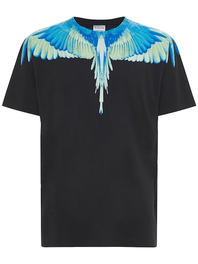 Republik Variant At forurene Marcelo Burlon County Of Milan - Lvr exclusive wings print cotton t-shirt -  Black/Light Blue | Luisaviaroma