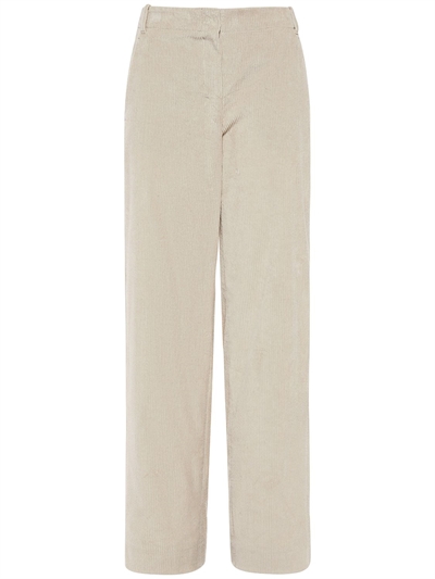 S Max Mara - Pantaloni cropped in velluto a costine - Avorio | Luisaviaroma