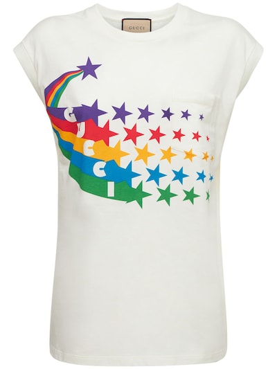 Cotton Jersey Polo Shirt in Multicoloured - Gucci