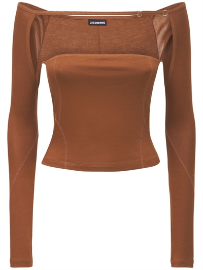 brown jersey top