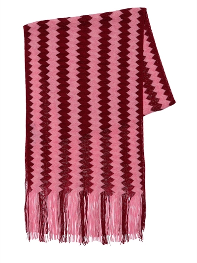 pink and red scarf