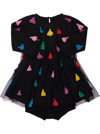 embroidered recycled polyester tulle dress