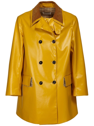 lined yellow raincoat