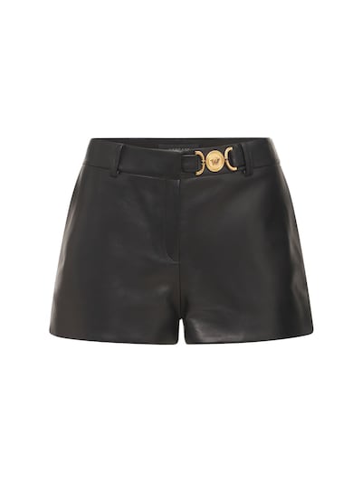 versace leather shorts