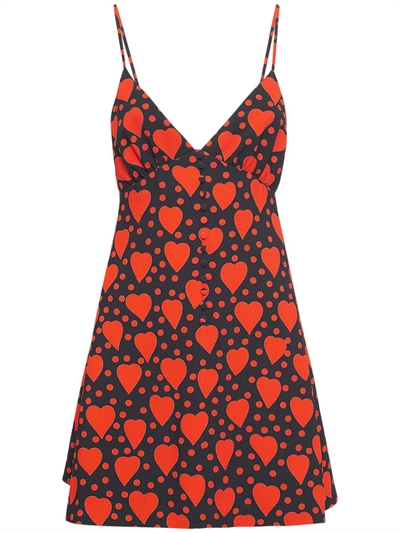 heart print mini dress