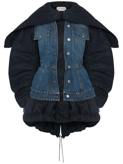 puffer denim jacket