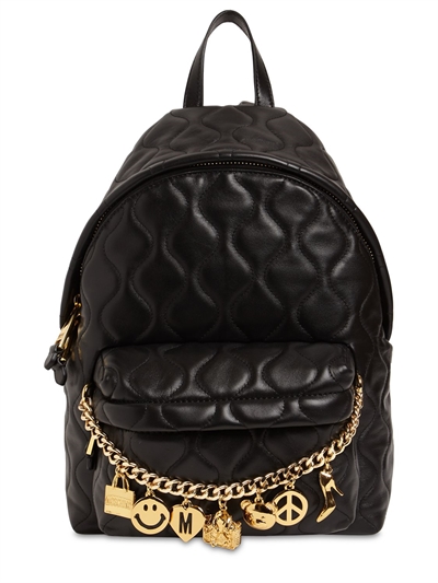 moschino backpack leather