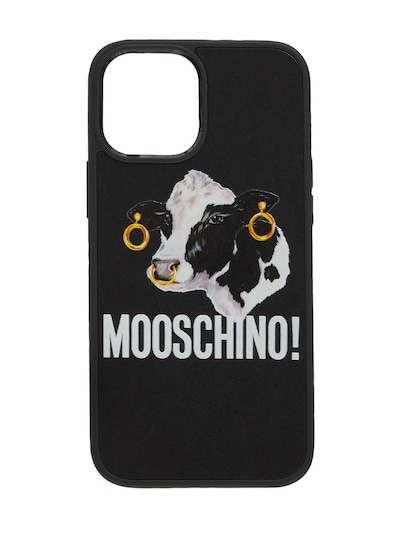 Moschino Printed Logo Iphone 12 Pro Max Case Black Luisaviaroma