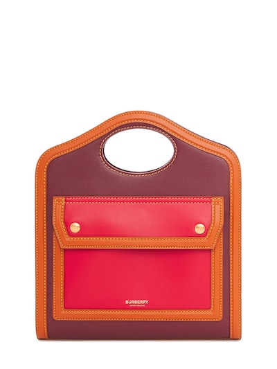 minimal smeltet Tochi træ Burberry - Mini pocket leather tote bag - Garnet | Luisaviaroma
