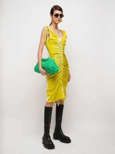 Bottega Veneta: The Pouch jacquard intrecciato bag - Grass-gold - women_1 | Luisa Via Roma