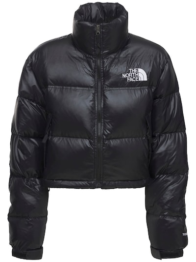 The North Face Cropped Nuptse Jacket in Purple