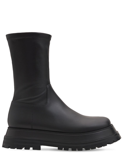 Burberry - 50mm hurr sock leather boots 