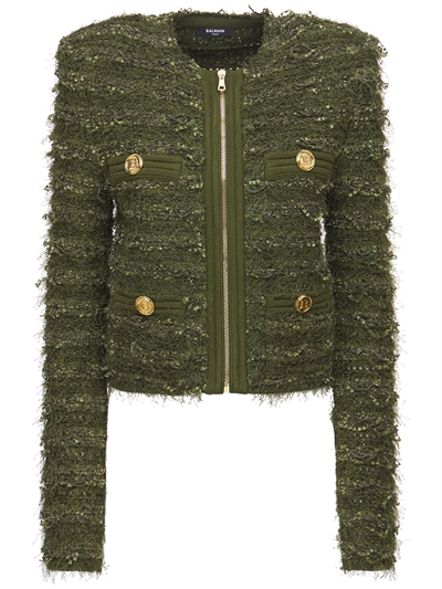 collarless zip jacket