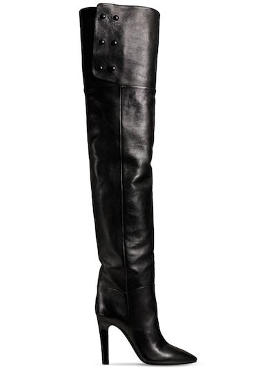 Saint Laurent - 105mm jane leather over-the-knee boots - Black |  Luisaviaroma
