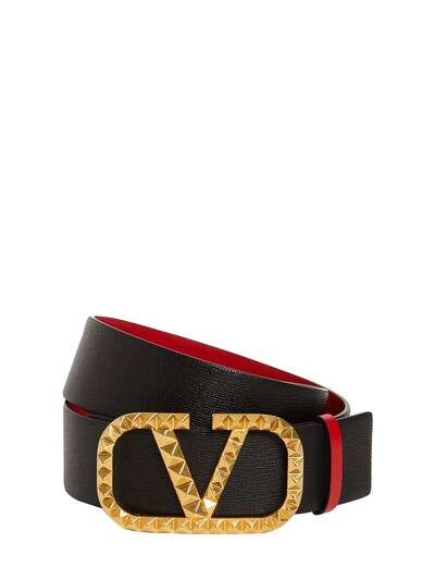 Valentino Garavani One Stud Reversible Belt - Black
