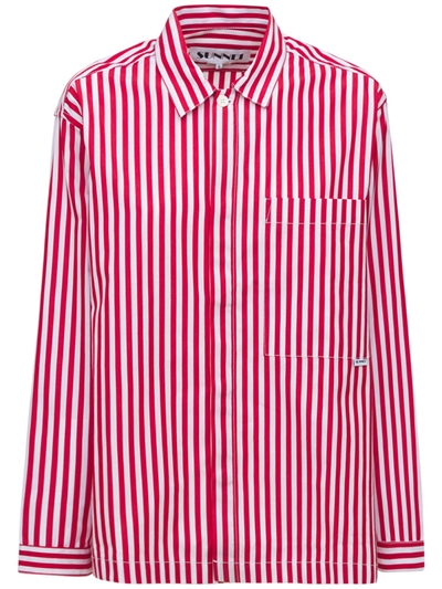 Regular striped cotton poplin shirt 
