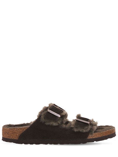 black arizona shearling birkenstocks