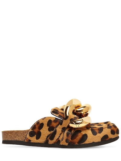 jw anderson leopard mules