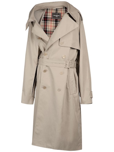 Asymmetric Cotton Drill Trench Coat, What Is The Flap On Back Of A Trench Coat Called