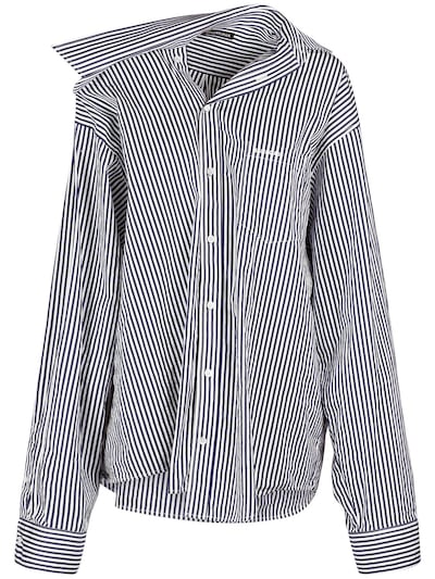 Striped poplin twisted shirt - Balenciaga - Men | Luisaviaroma