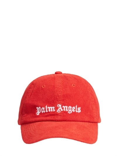 Palm Angels Corduroy Logo Cap Red