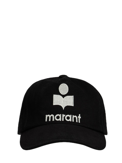 Marant - logo embroidered cotton cap - Black/Ecru |