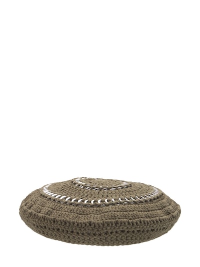 GANNI - Cotton knit beret hat - | Luisaviaroma