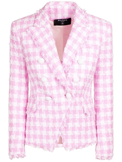 pink gingham blazer