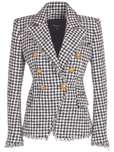 balmain houndstooth blazer