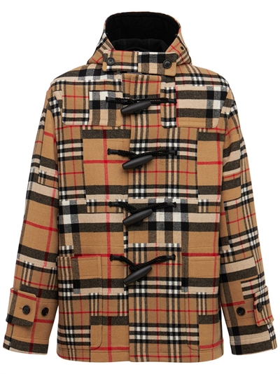 Burberry - Check wool short coat - Archive Beige | Luisaviaroma