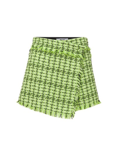 Msgm - Cotton blend tweed mini skirt - Green | Luisaviaroma